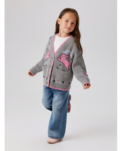 Кардиган детский для девочек Carmy серый меланж