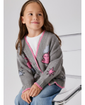 Кардиган детский для девочек Carmy серый меланж