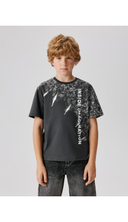 Футболка детская для мальчиков Fafnir черно-серый