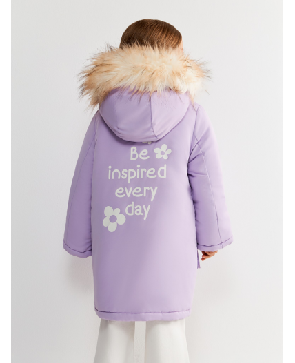 Пальто детское для девочек Glossu сиреневый