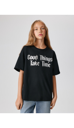 Футболка детская для девочек Gulu черный