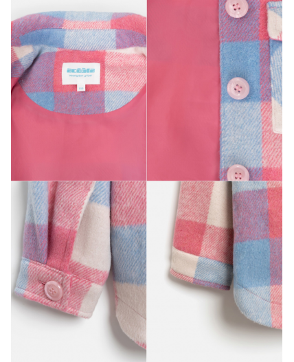 Куртка детская для девочек Jerr розовая клетка