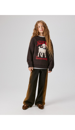 Брюки джинсовые (утепленные) детские для девочек Konda темно-серый