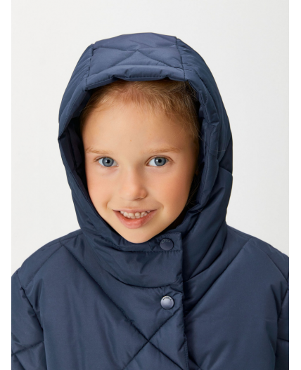 Пальто детское для девочек Mariette темно-синий