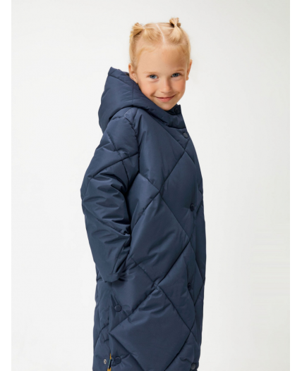 Пальто детское для девочек Mariette темно-синий