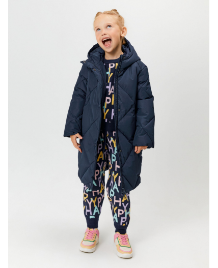Пальто детское для девочек Mariette темно-синий