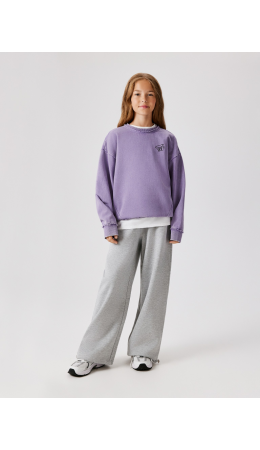 Брюки детские для девочек Milana серый меланж