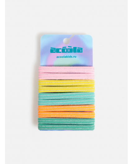 Набор из 10 резинок для волос дет. Nunko цветной