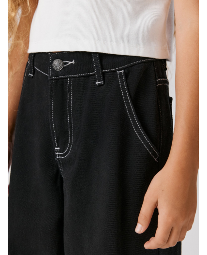 Брюки джинсовые детские для девочек Oka черный