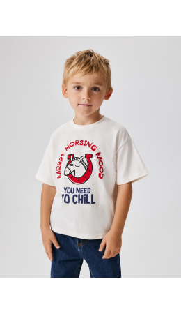 Футболка детская для мальчиков Santa молочный