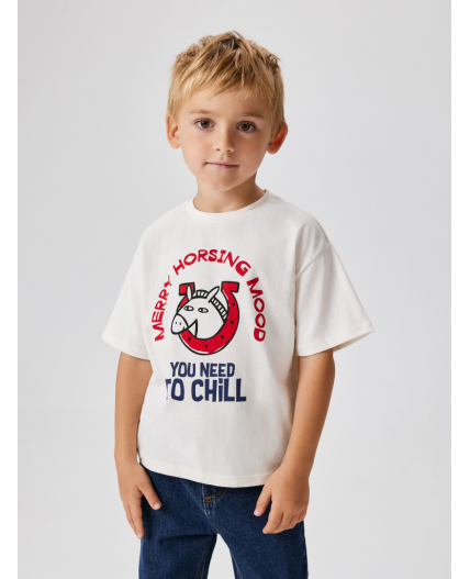 Футболка детская для мальчиков Santa молочный