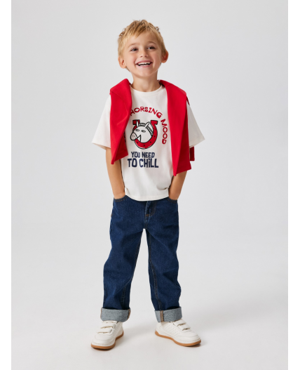 Футболка детская для мальчиков Santa молочный