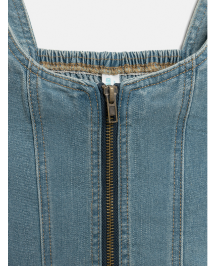 Блузка-топ джинсовая детская для девочек Sunfyre синий