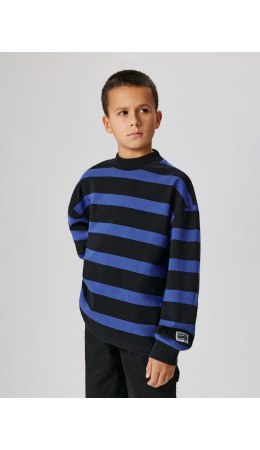 Джемпер детский для мальчиков Sykes черный в полоску