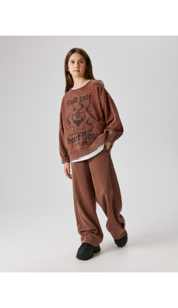 Брюки детские для девочек Ulyuna коричневый
