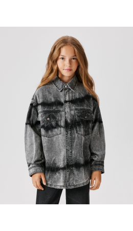 Блузка джинсовая детская для девочек Vitim черно-белый