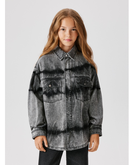 Блузка джинсовая детская для девочек Vitim черно-белый