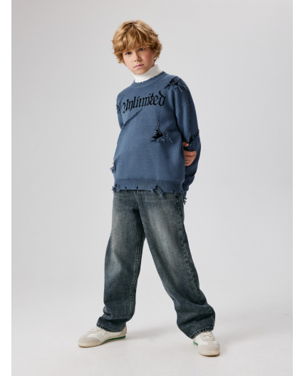 Брюки джинсовые детские для мальчиков Yugan темно-синий