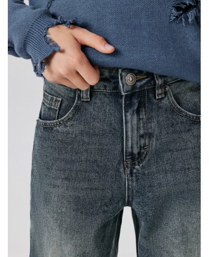 Брюки джинсовые детские для мальчиков Yugan темно-синий