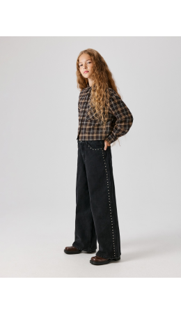 Брюки джинсовые (утепленные) детские для девочек Zeya черный