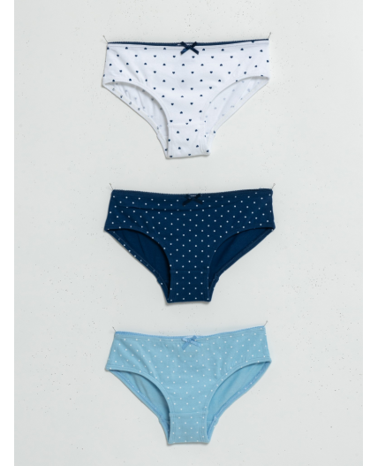Трусы детские для девочек в наборе из 3шт Aidona цвет в ассортименте