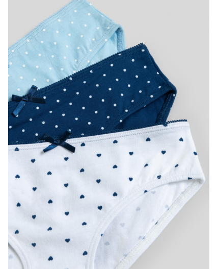 Трусы детские для девочек в наборе из 3шт Aidona цвет в ассортименте