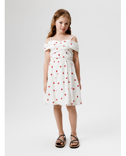 Платье детское для девочек Alya белый принт