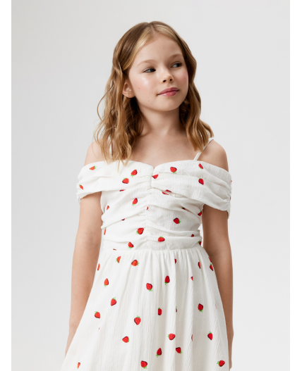 Платье детское для девочек Alya белый принт