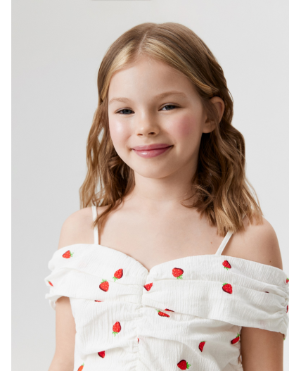 Платье детское для девочек Alya белый принт