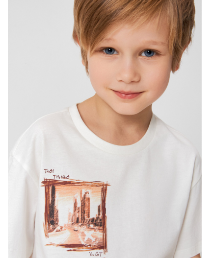 Футболка детская для мальчиков Andorra молочный