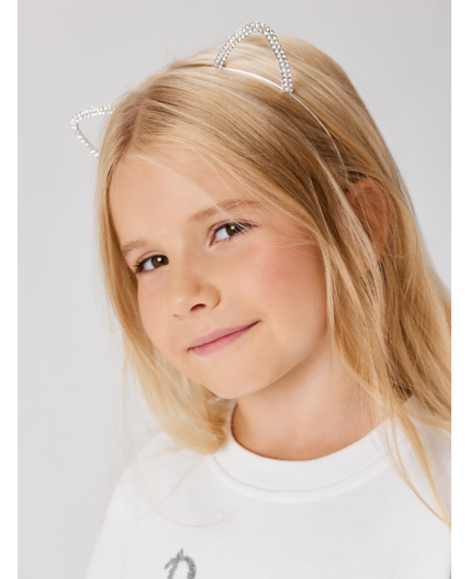 Ободок детский Ashley серебристый
