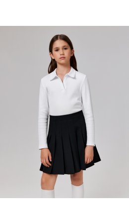 Блузка-поло детская для девочек Ava белый