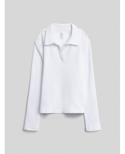 Блузка-поло детская для девочек Ava белый