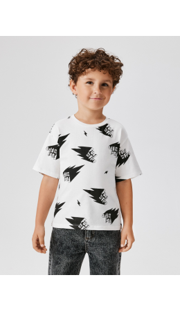 Футболка детская для мальчиков Bellamy черно-белый принт