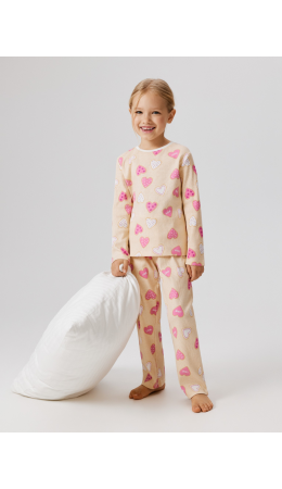 Пижама детская для девочек Bubblegum крем