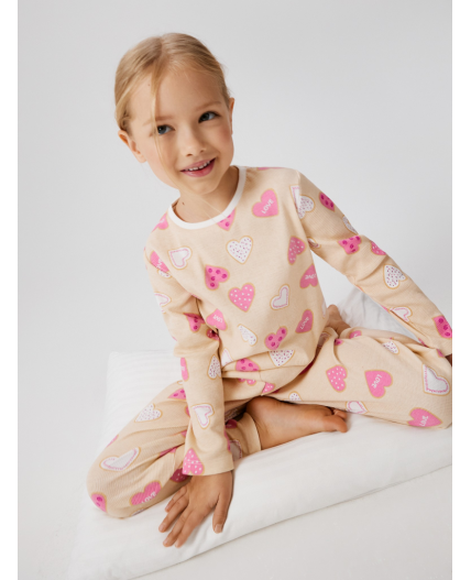 Пижама детская для девочек Bubblegum крем
