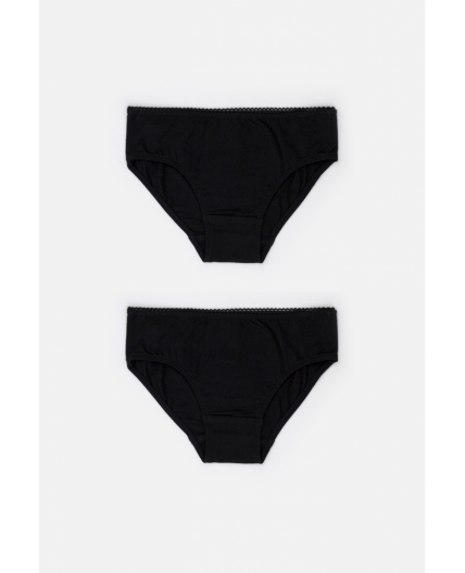 Трусы детские для девочек в наборе из 2шт Clay черный