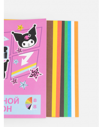 Картон цветной 8 листов, 8 цветов в папке Corth разноцветный
