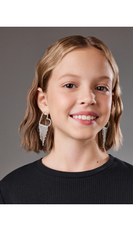 Серьги детские Dangle серебристый