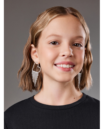 Серьги детские Dangle серебристый