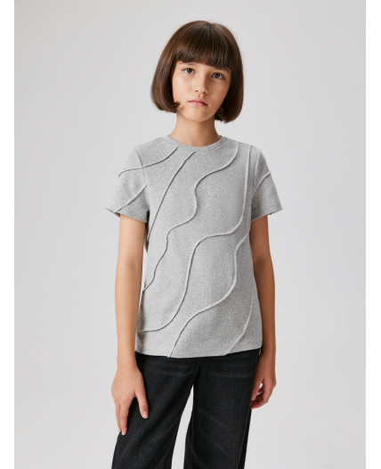 Блузка детская для девочек Dardania серый меланж