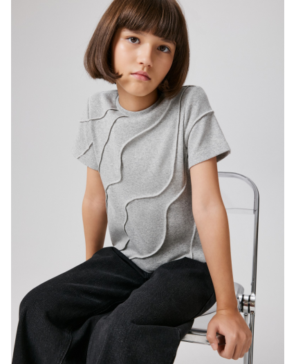 Блузка детская для девочек Dardania серый меланж