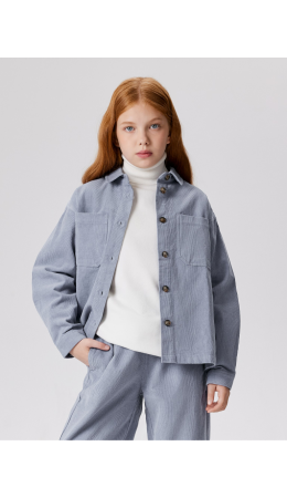 Куртка детская для девочек Eden серо-голубой