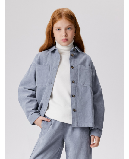 Куртка детская для девочек Eden серо-голубой