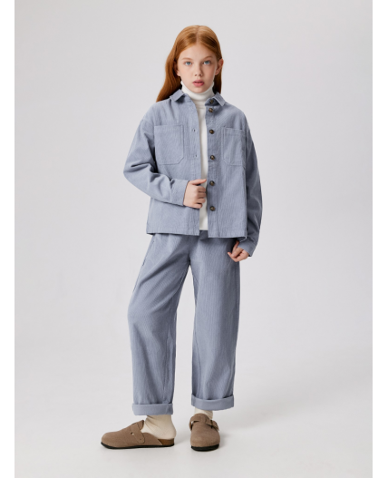 Куртка детская для девочек Eden серо-голубой