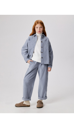 Брюки детские для девочек Eden_pt серо-голубой