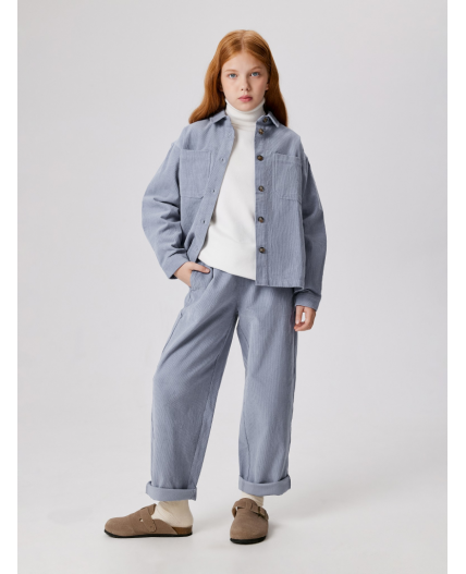 Брюки детские для девочек Eden_pt серо-голубой