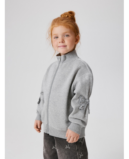 Куртка (толстовка) детская для девочек Flumeri серый