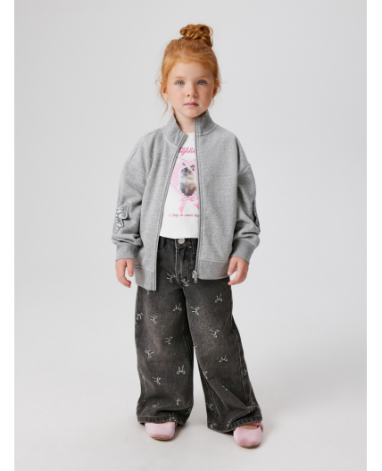 Куртка (толстовка) детская для девочек Flumeri серый