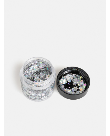 Глиттер-гель для тела Gela серебристый